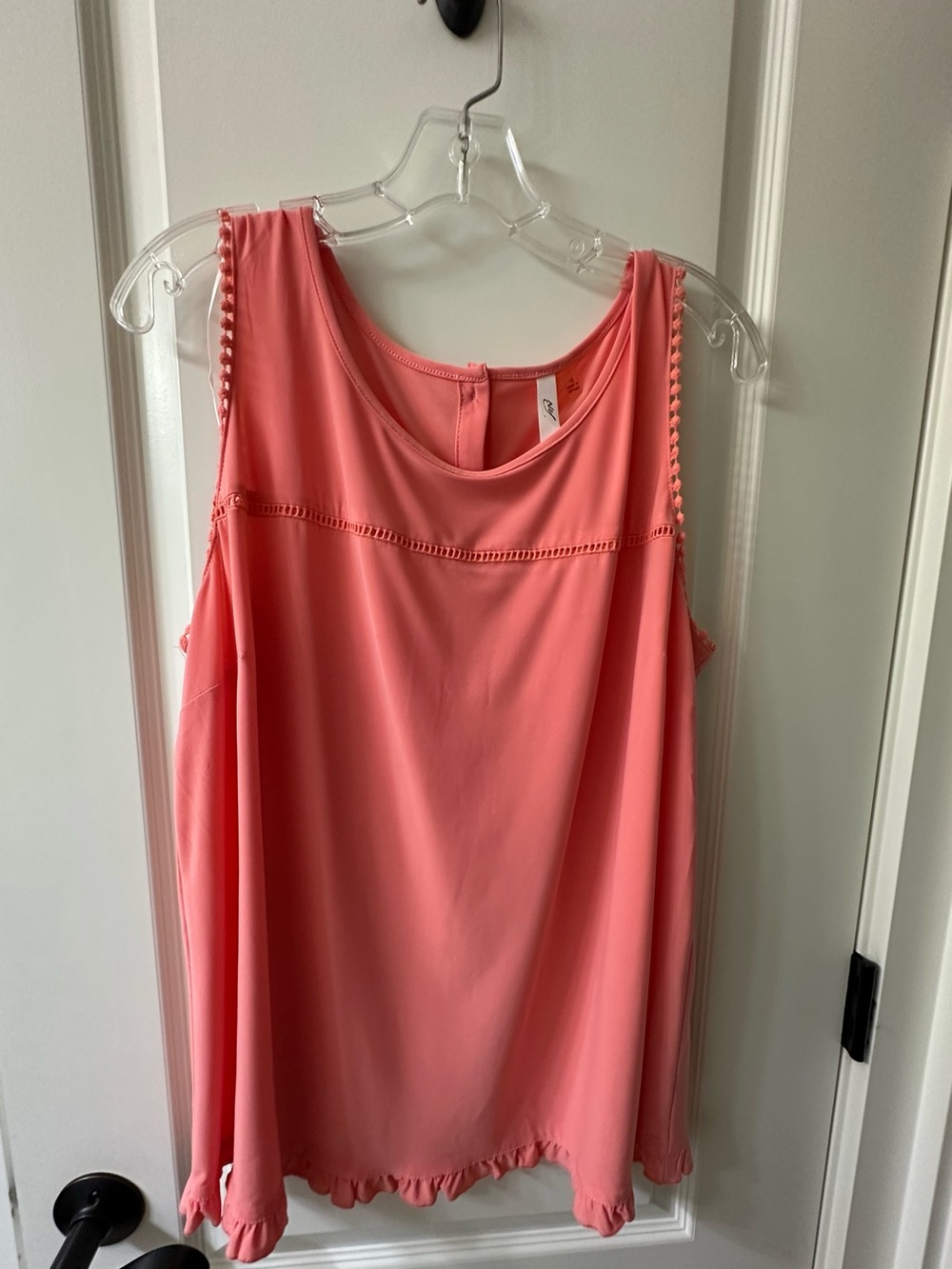 NY Collection Coral Pink Sleeveless Top